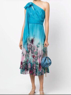 Marchesa Notte, Asymmetrical Tiered Gown